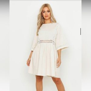 Plus crotchet lace linen smock dress *Never Worn*